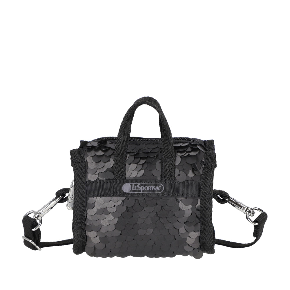 SEQUIN MICRO BAG 亮片迷你旅行袋掛飾 - 霧黑亮片