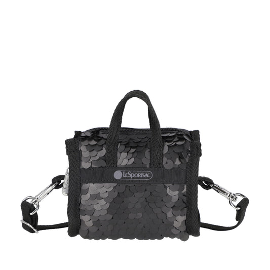 SEQUIN MICRO BAG 亮片迷你旅行袋掛飾 - 霧黑亮片