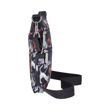 3 ZIP CROSSBODY 三層拉鍊斜背包 - 好奇貓咪黑