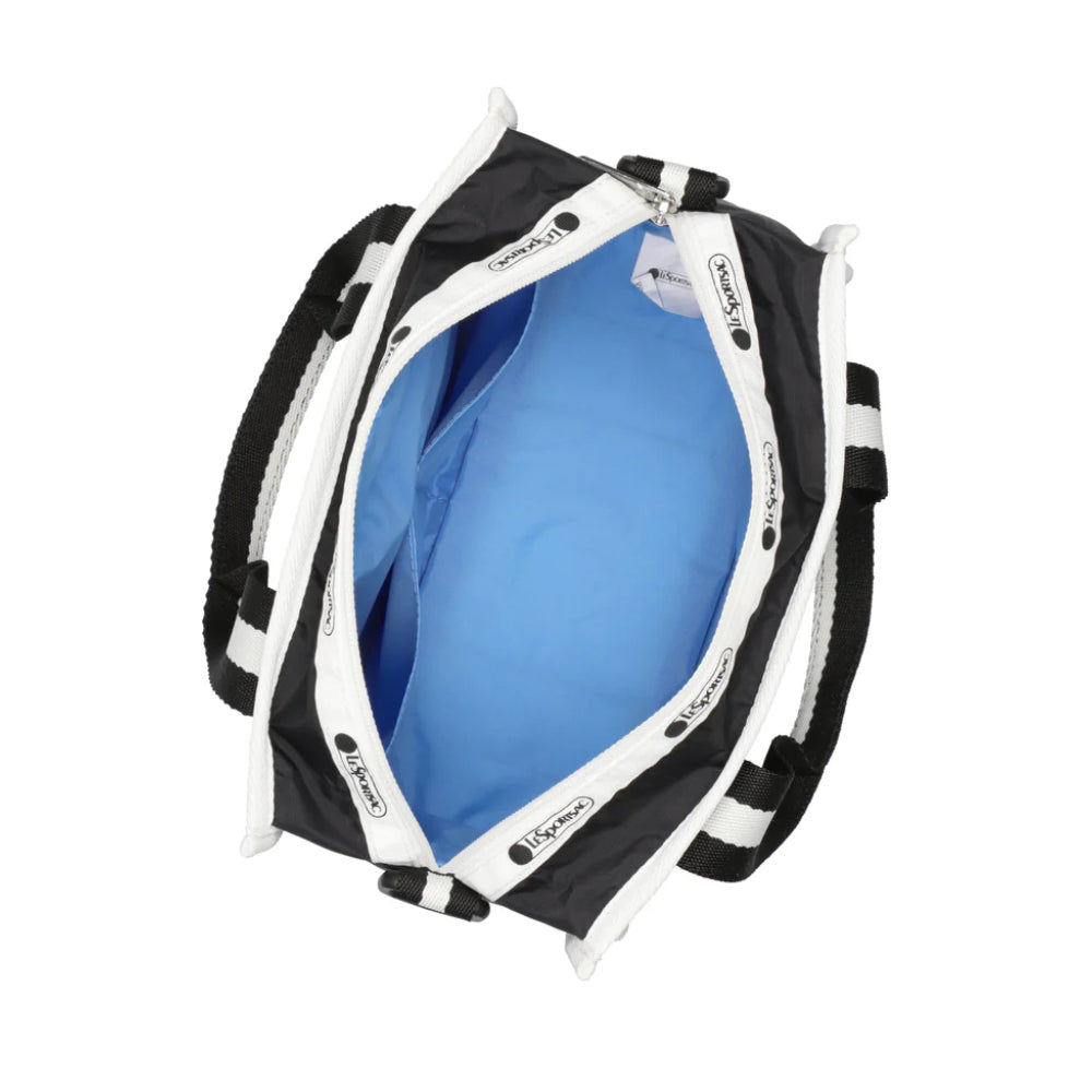 SM TOP HANDLE TOTE 小型肩背手提兩用方形包 - 滾邊夜幕黑