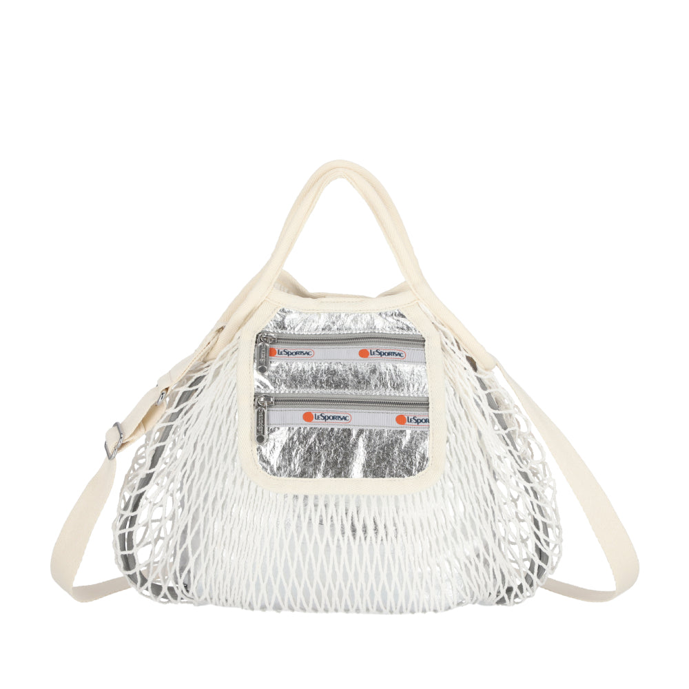 SM NET SHOULDER BAG 小型網狀肩背包 - 月霧銀