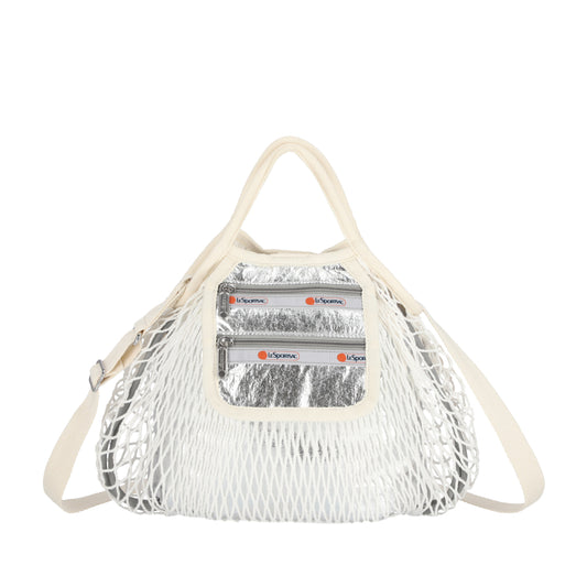 SM NET SHOULDER BAG 小型網狀肩背包 - 月霧銀