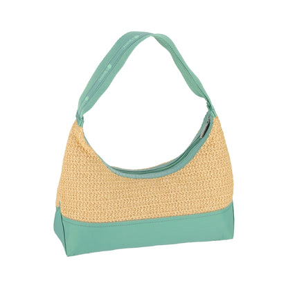 RAFFIA SHOULDER BAG 肩背包 - 拉菲鼠尾草綠