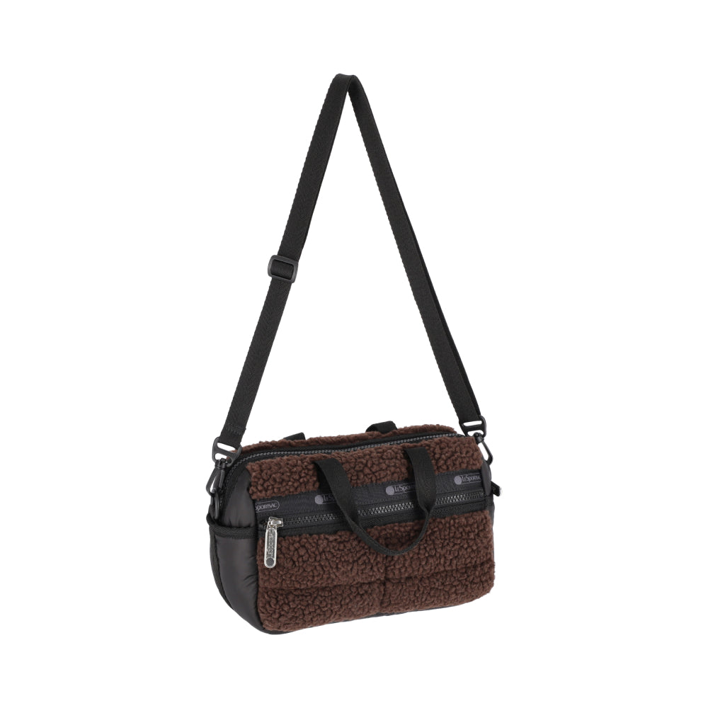 PUFFY MINI DUFFEL 迷你毛毛旅行包 - 摩卡棕羊羔絨