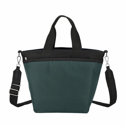 BUCKET TOTE 手提斜背兩用方形包 - 午夜綠/經典黑