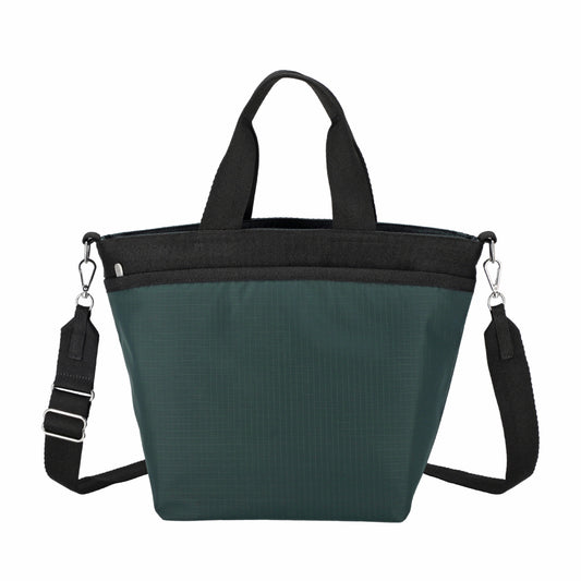 BUCKET TOTE 手提斜背兩用方形包 - 午夜綠/經典黑