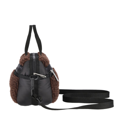 PUFFY MINI DUFFEL 迷你毛毛旅行包 - 摩卡棕羊羔絨