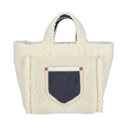 SMALL TWO WAY DENIM TOTE 小型兩用托特包 - 經典丹寧/羊羔絨