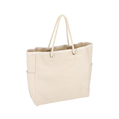 CANVAS EASY TOTE 帆布輕便托特包 - LOGO糖霜白