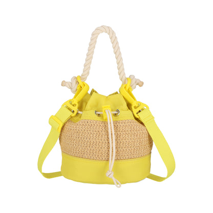 RAFFIA MINI BUCKET 迷你水桶包 - 拉菲報春黃