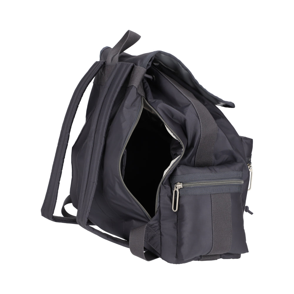 3 ZIP VOYAGER 側邊拉鍊後背包 - 夜影灰