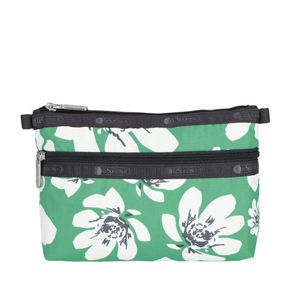 COSMETIC CLUTCH 雙層拉鍊化妝包 - 翠綠花園