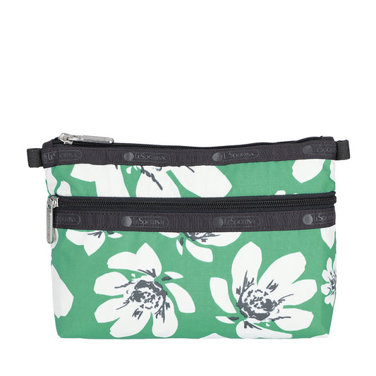 COSMETIC CLUTCH 雙層拉鍊化妝包 - 翠綠花園