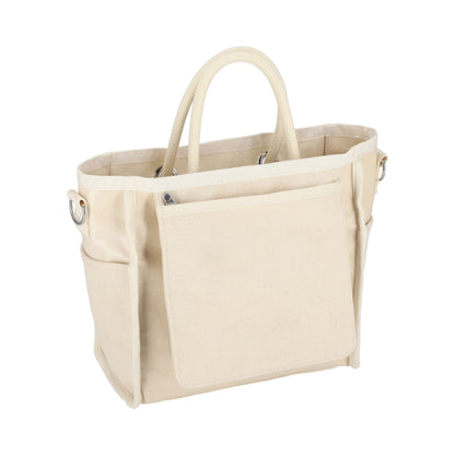 CANVAS EASY TOTE 帆布小型托特包 - LOGO糖霜白