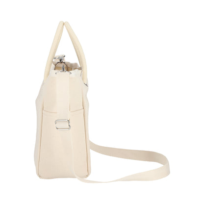 CANVAS EASY TOTE 帆布小型托特包 - LOGO糖霜白