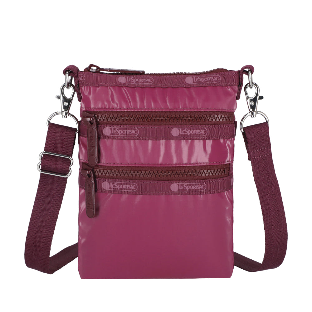 3 ZIP CROSSBODY 三層拉鍊斜背包 - 閃耀莓紫
