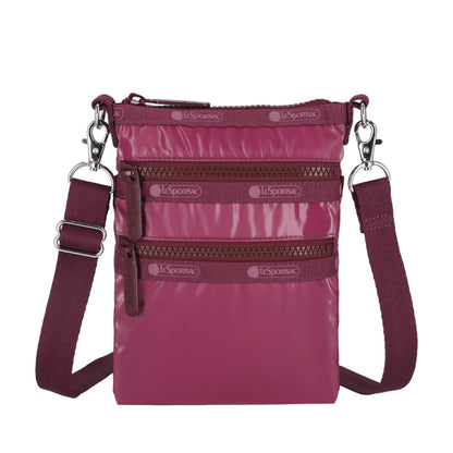 3 ZIP CROSSBODY 三層拉鍊斜背包 - 閃耀莓紫