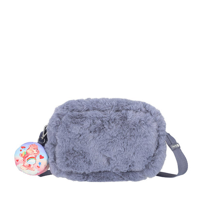 PUFFY CUBE CROSSBODY 毛毛斜背方包 - CARE BEARS 雲絨灰