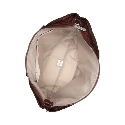 QUILT ZIP TOTE 壓紋拉鍊托特包 - 可可菱格壓紋