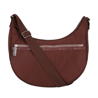 QUILT ZIP TOTE - 壓紋半月包 - 可可菱格壓紋