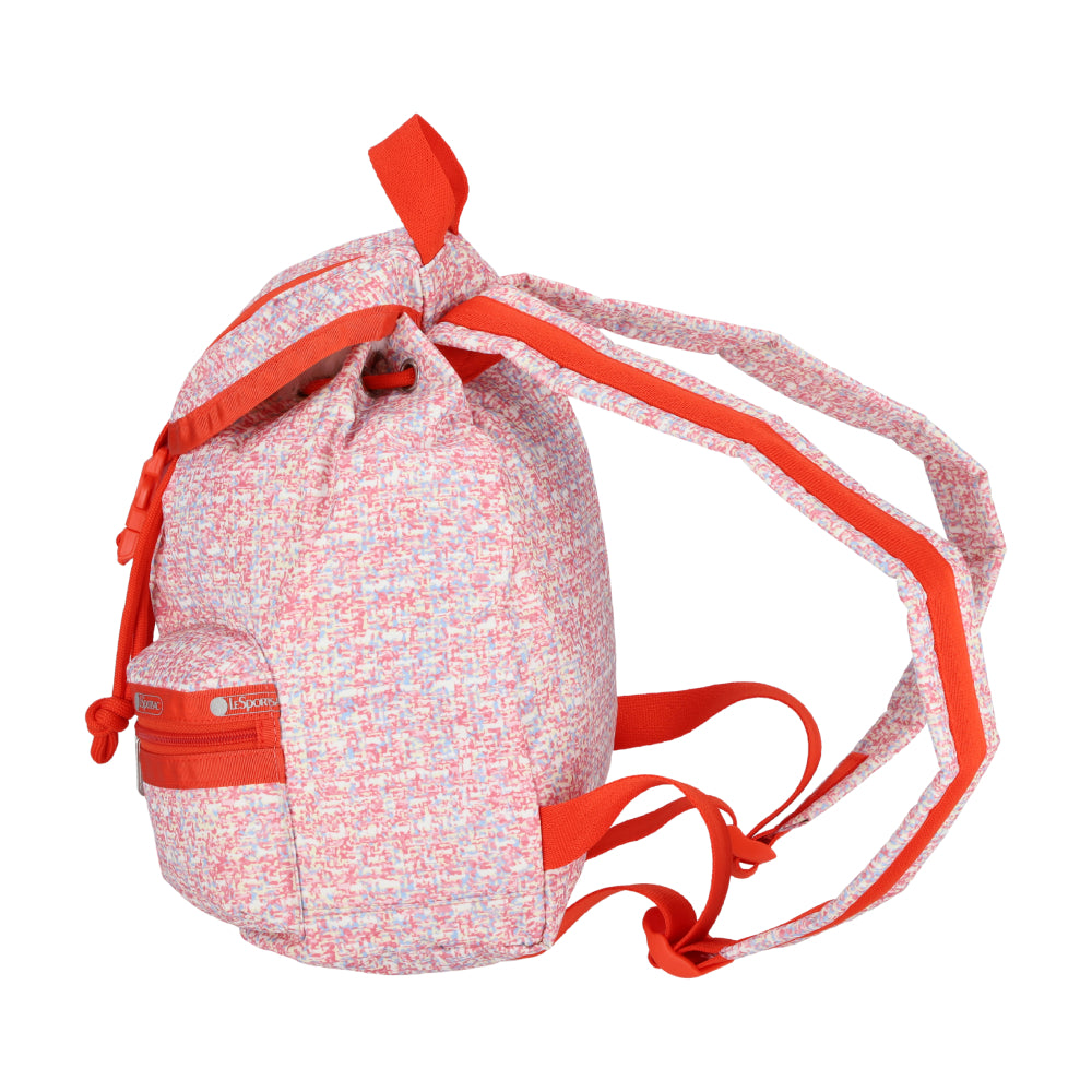 SMALL VOYAGER 小型掀蓋後背包 - 珊瑚夏日花呢