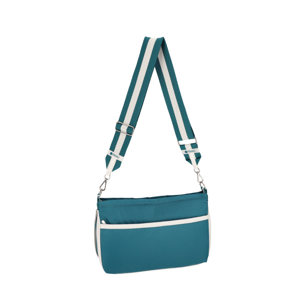 E/W ZIPPER BAG 拉鍊斜背包 - 滾邊青藍