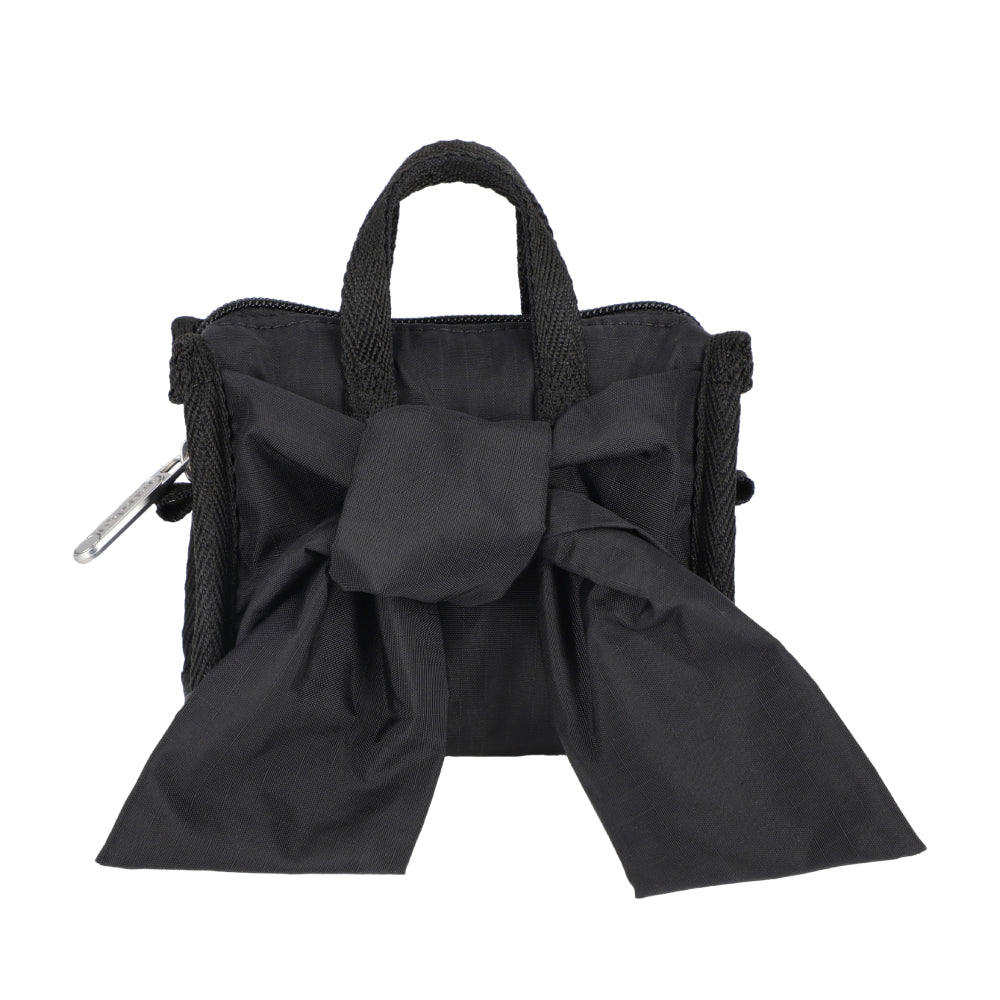 BOW MICRO BAG 蝴蝶結造型兩用手提包 - 黑緞蝴蝶