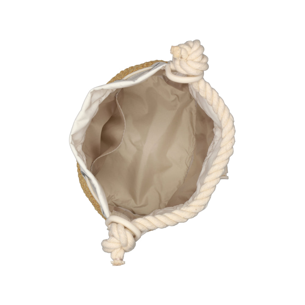 RAFFIA MINI BUCKET 迷你水桶包 - 拉菲糖霜白