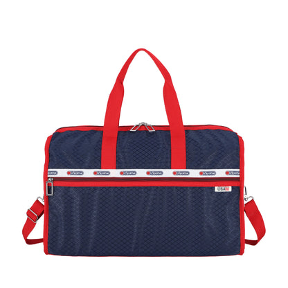 USA DELUXE LG WEEKENDER 奢華大型旅行袋 - USA經典藍紅