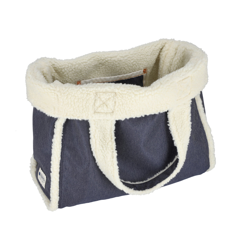 TWO WAY DENIM TOTE 兩用托特包 - 經典丹寧/羊羔絨