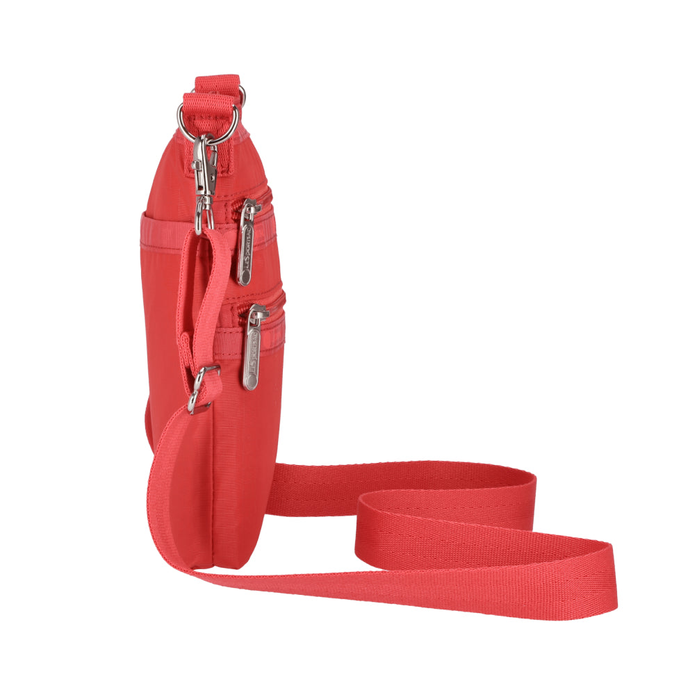 3 ZIP CROSSBODY 三層拉鍊斜背包 - 玫瑰紅