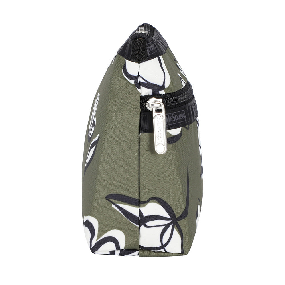 COSMETIC CLUTCH 雙層拉鍊化妝包 - 綠野花徑