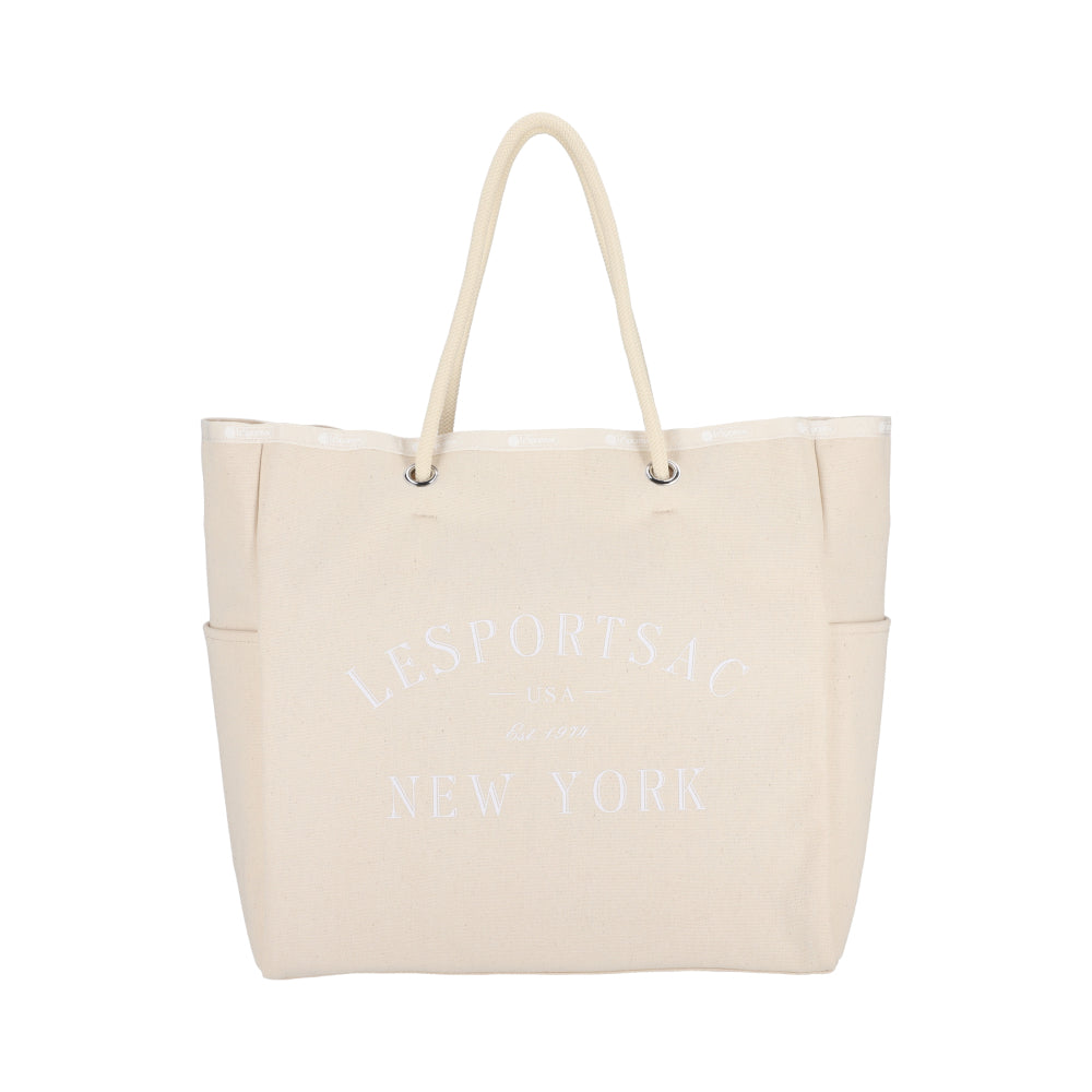 CANVAS EASY TOTE 帆布輕便托特包 - LOGO糖霜白
