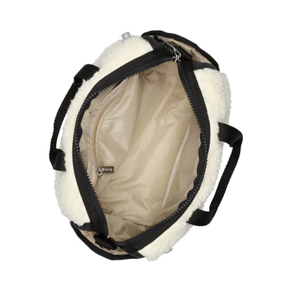 PUFFY MINI DUFFEL 迷你毛毛旅行包 - 奶油白羊羔絨