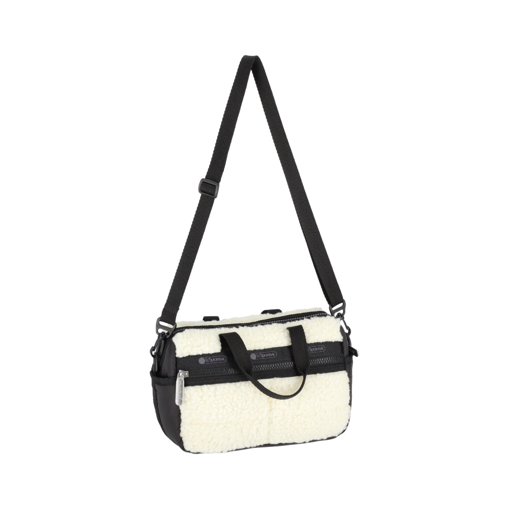 PUFFY MINI DUFFEL 迷你毛毛旅行包 - 奶油白羊羔絨