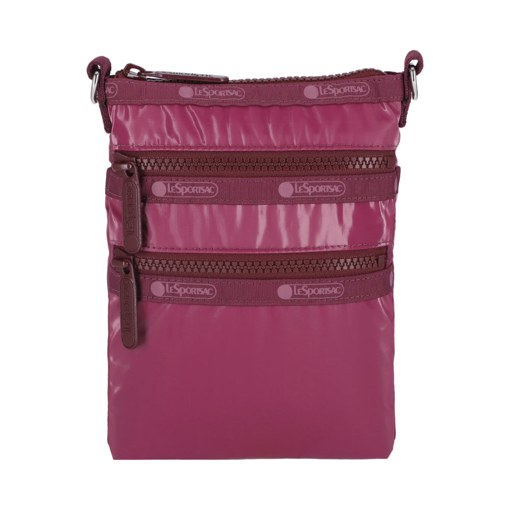 3 ZIP CROSSBODY 三層拉鍊斜背包 - 閃耀莓紫