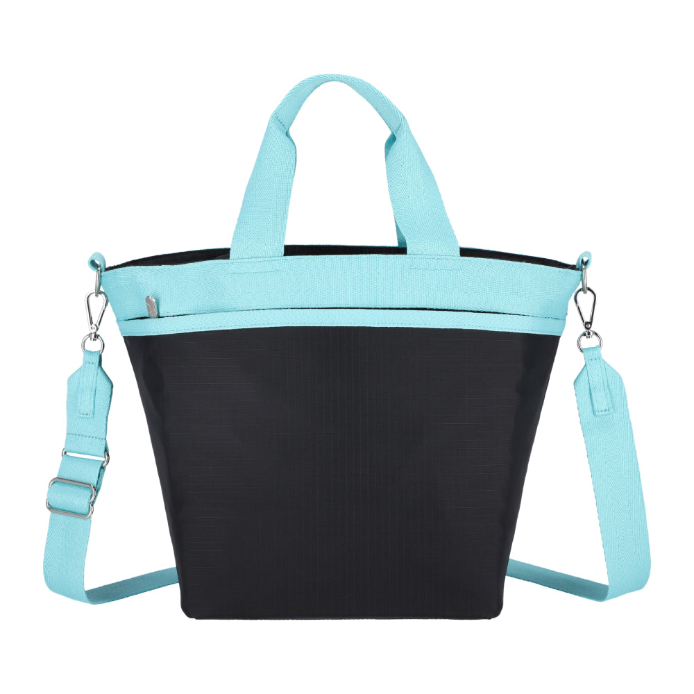 BUCKET TOTE 手提斜背兩用方形包 - 深海藍/蒼翠綠