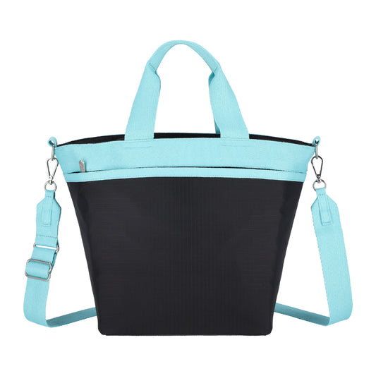 BUCKET TOTE 手提斜背兩用方形包 - 深海藍/蒼翠綠