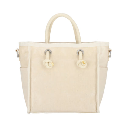 CANVAS EASY TOTE 帆布小型托特包 - LOGO糖霜白