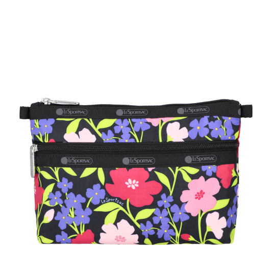 COSMETIC CLUTCH 雙層拉鍊化妝包 - 繽紛花語