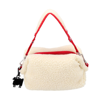 W&W CONVERTIBLE HOBO 兩用半月包 - W&W 絨毛奶霜