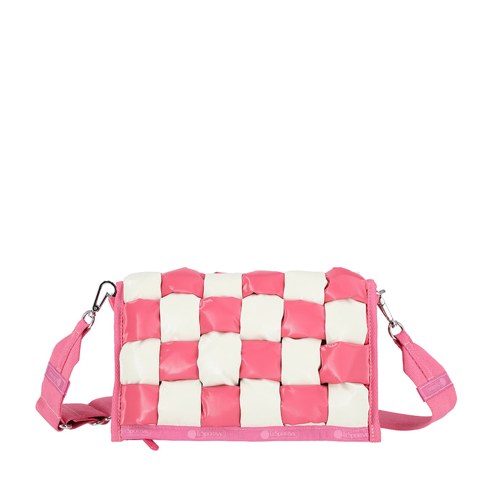 CONV WOVEN CLUTCH 兩用手拿肩背包 - 桃紅珠光