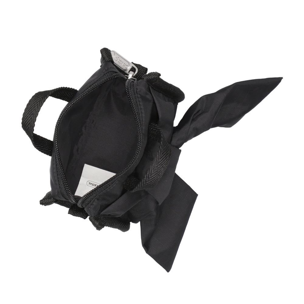 BOW MICRO BAG 蝴蝶結造型兩用手提包 - 黑緞蝴蝶