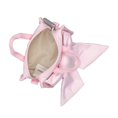 BOW MICRO BAG 蝴蝶結造型兩用手提包 - 粉緞蝴蝶