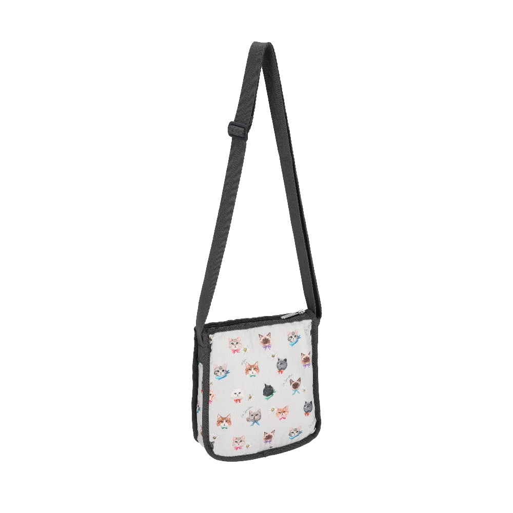 MEDIUM 3-ZIP CROSSBODY 中型三層拉鍊斜背包 - 俏皮貓咪