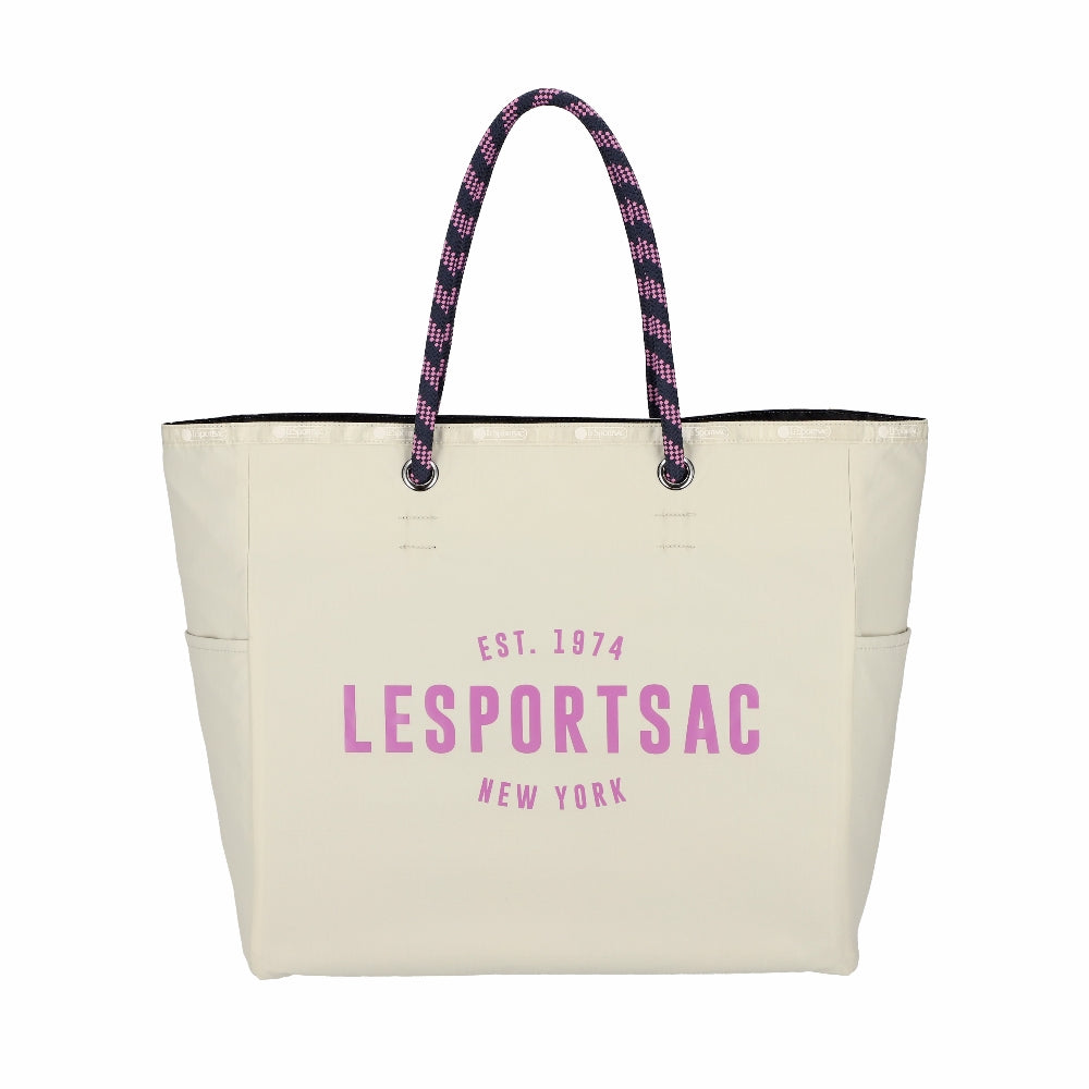 LARGE 2 WAY TOTE 大型雙面托特包 -  奶油米白/深海藍