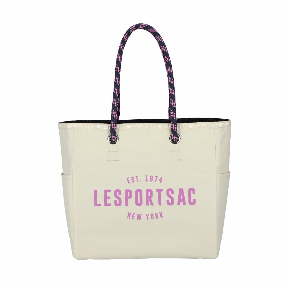 ML 2 WAY TOTE 中大型雙面托特包 - 奶油米白/深海藍