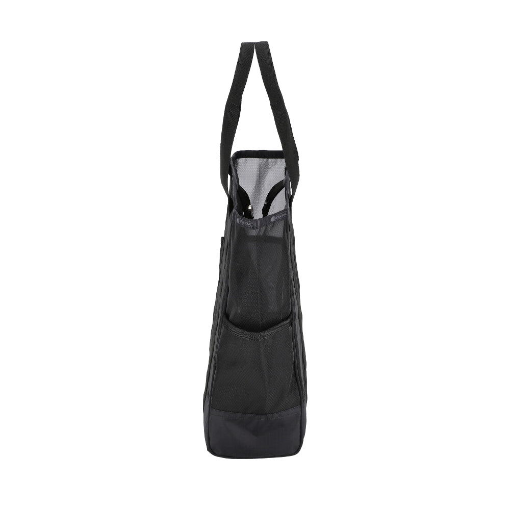 SHEER LARGE OPEN TOTE 半透明大型托特包 - 黑色透紗