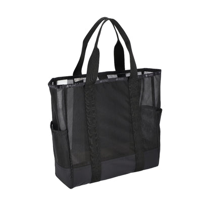 SHEER LARGE OPEN TOTE 半透明大型托特包 - 黑色透紗