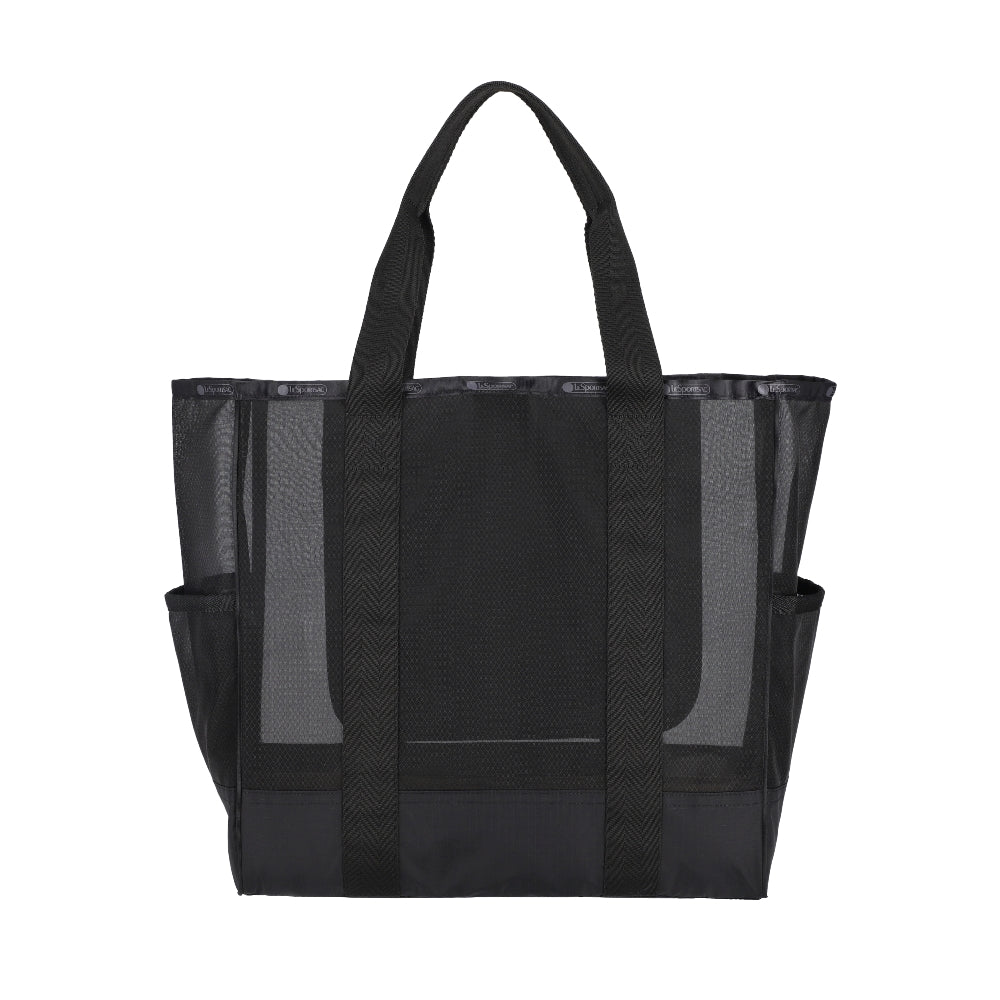 SHEER LARGE OPEN TOTE 半透明大型托特包 - 黑色透紗
